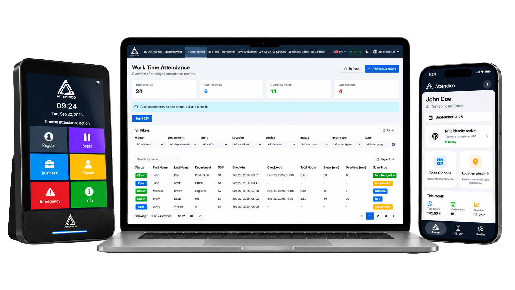 Attendico ATS Cloud platforma za upravljanje evidence delovnega časa in zaposlenih