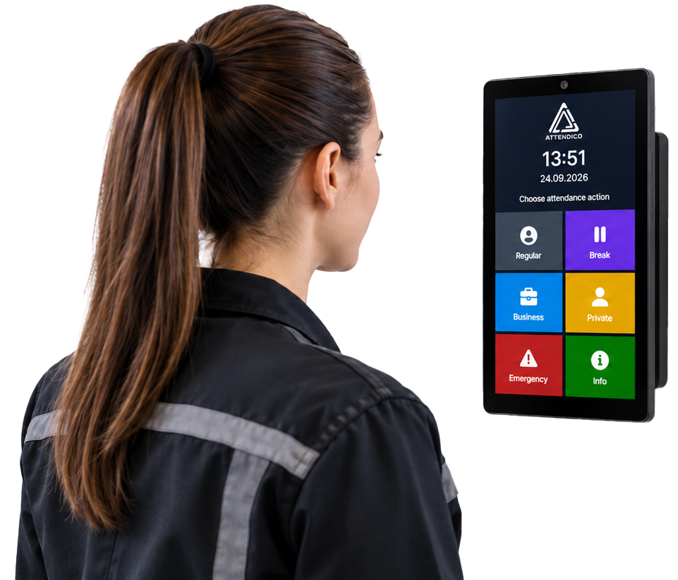 Attendico biometric face recognition employee time attendance terminal